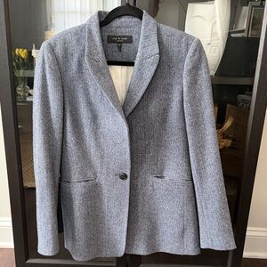 Rag & Bone Women's Heathered Gray Blue Twill Wool Blazer